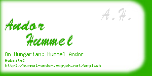 andor hummel business card